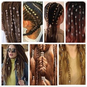 🪬Boho Hair Charms | Dread Cuffs | Viking Hair | Hippie Festival | Gold Silver